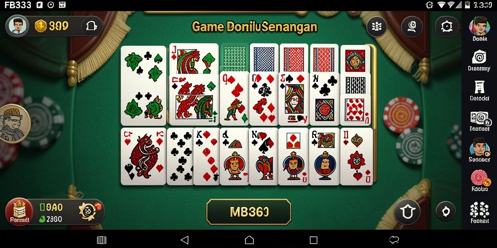 Screenshot FB333 menunjukkan gameplay Domino yang dinamis dan menarik.
