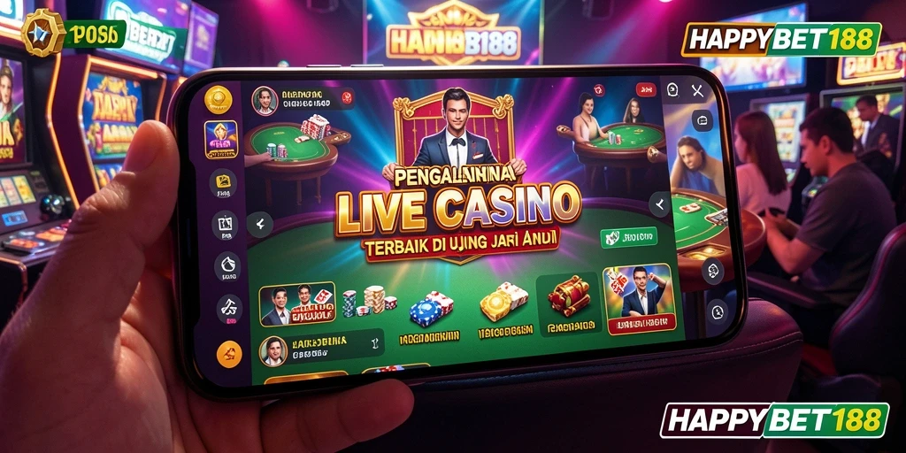 Tampilan gameplay menarik dari aplikasi LIVE Casino HAPPYBET188.