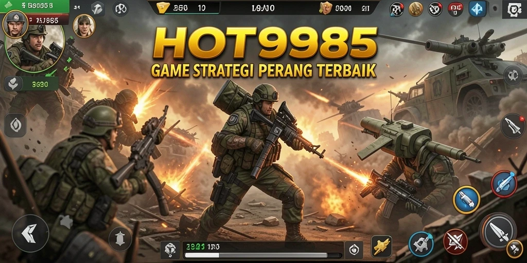Screenshot HOT985 menampilkan aksi strategi tempur yang intens dan menegangkan.