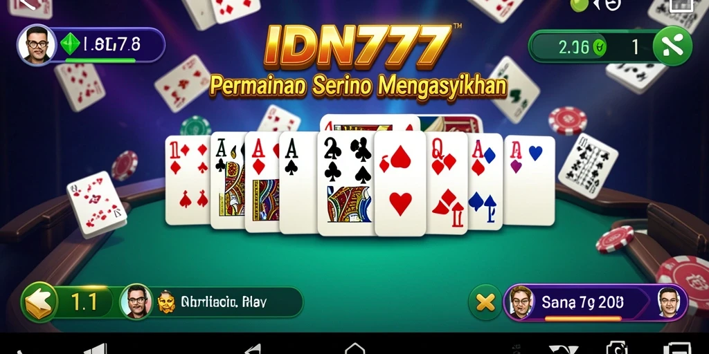 Tangkapan layar menunjukkan gameplay domino yang seru dari IDN777.