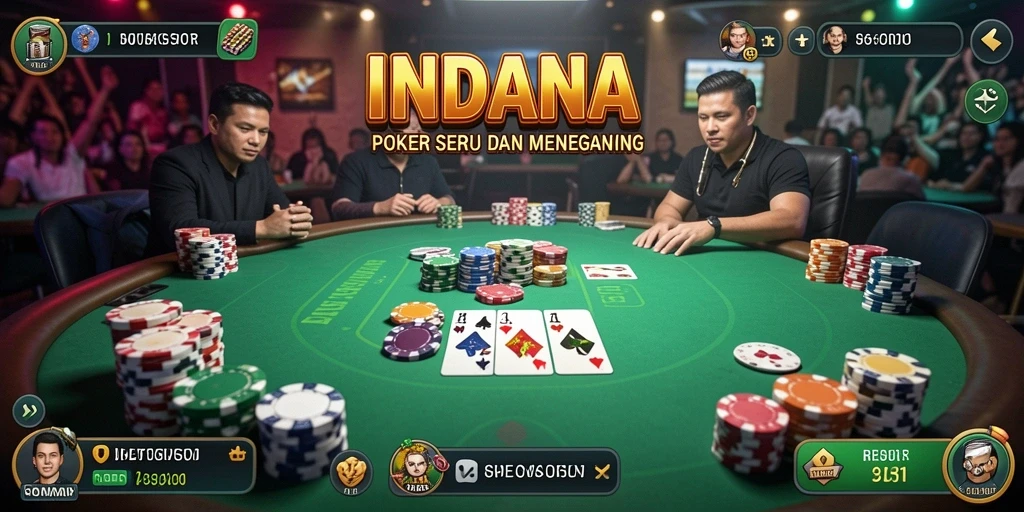 Screenshot gameplay INDAAA yang menunjukkan suasana poker yang menegangkan.