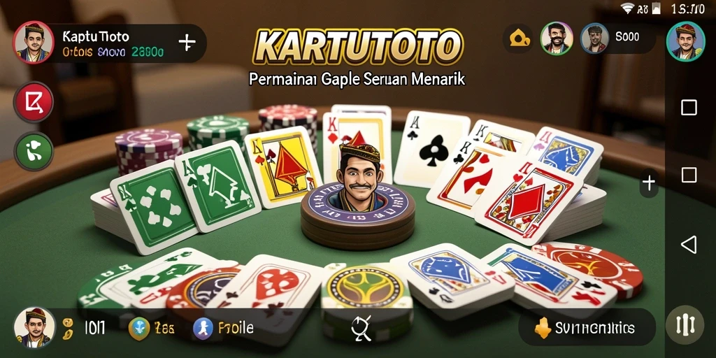 Screenshot KARTUTOTO menampilkan gameplay Gaple yang seru dan interaktif.